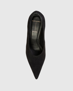 Jona 80 Pump in Black Suede