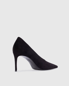 Jona 80 Pump in Black Suede