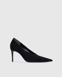 Jona 80 Pump in Black Suede