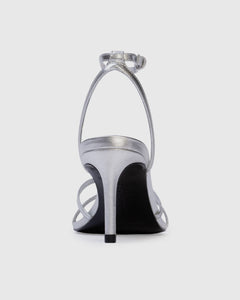 Miley 70 Sandal in Silver Metallic Leather