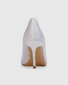 Mia 80 Pump in White Satin
