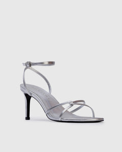 Miley 70 Sandal in Silver Metallic Leather