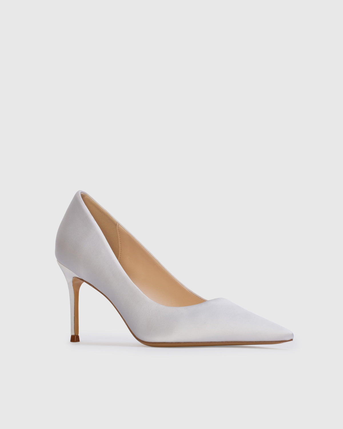 Mia 80 Pump in White Satin