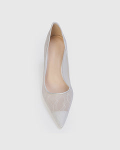 Mia 80 Pump in Ivory Lace