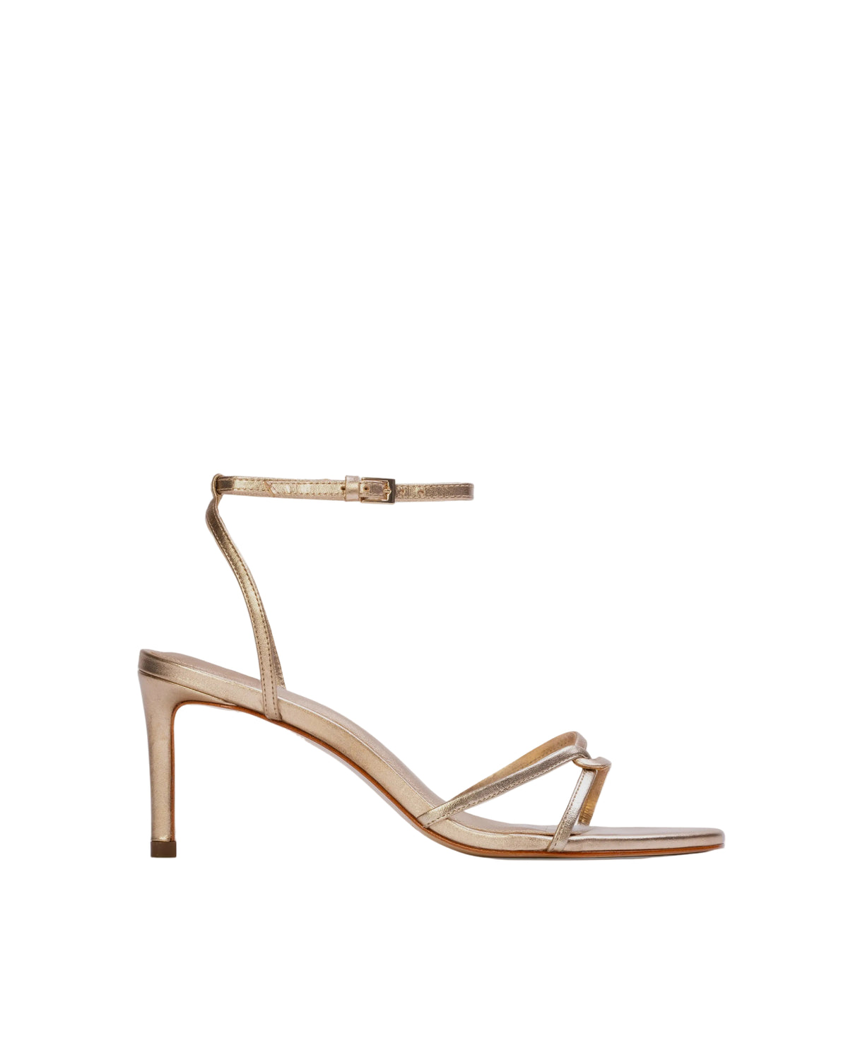 Miley 70 Sandal in Gold Metallic Leather