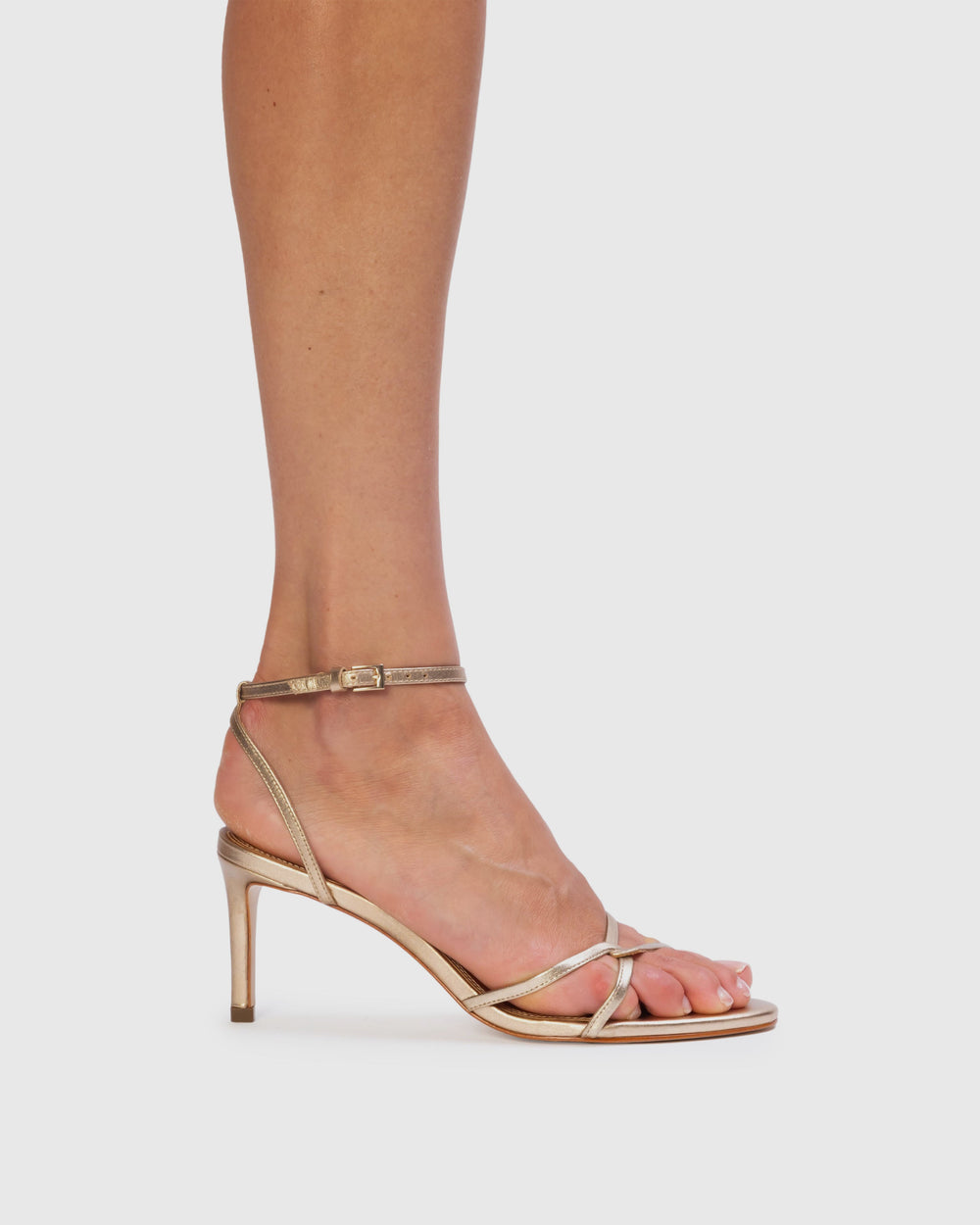 Miley 70 Sandal in Gold Metallic Leather