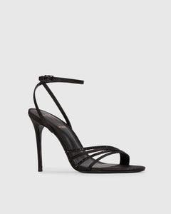 Ella 100 in Black Satin Embellished