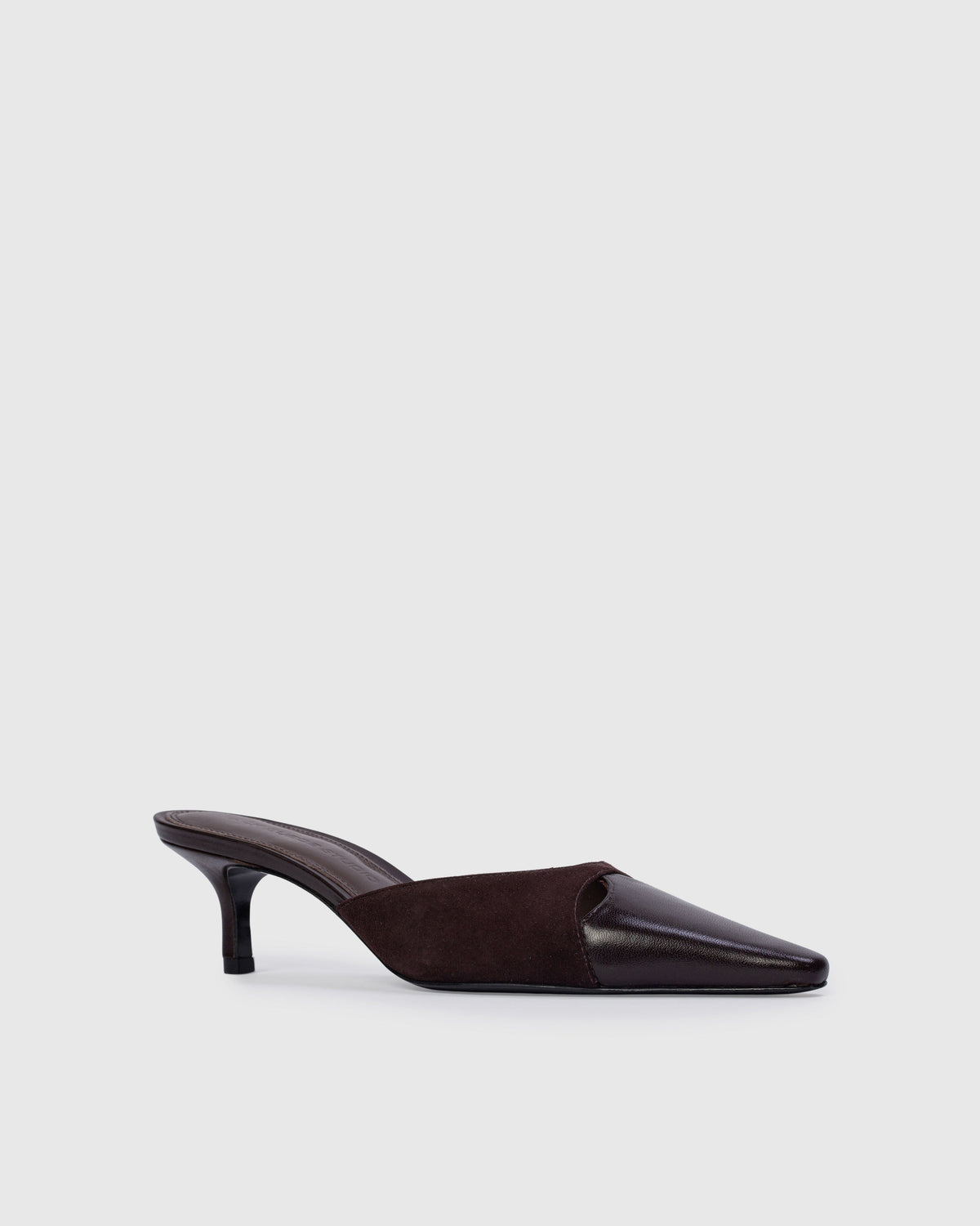 Rue 50 Mule in Hot Fudge Leather / Hot Fudge Suede