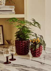 Burgundy Basketweave Planter