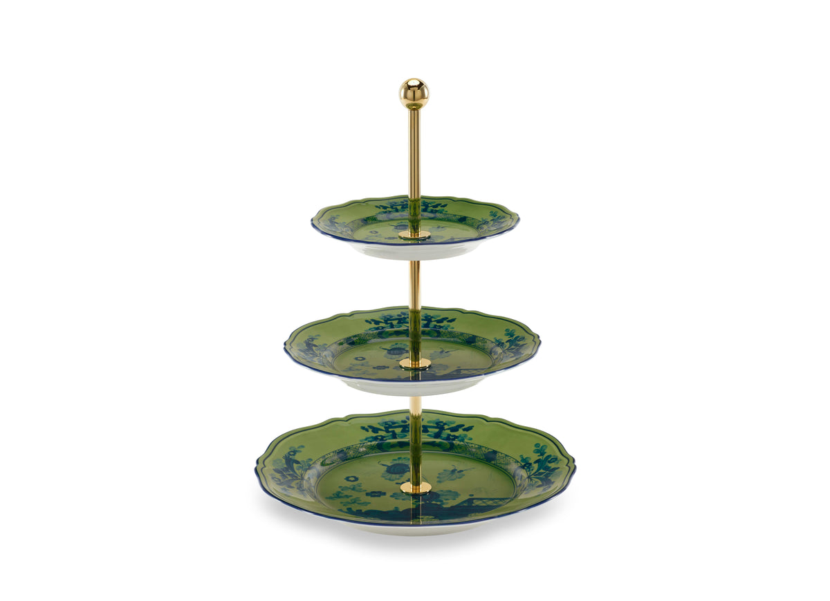 Oriente Italiano 3-Tier Serving Stand in Malachite