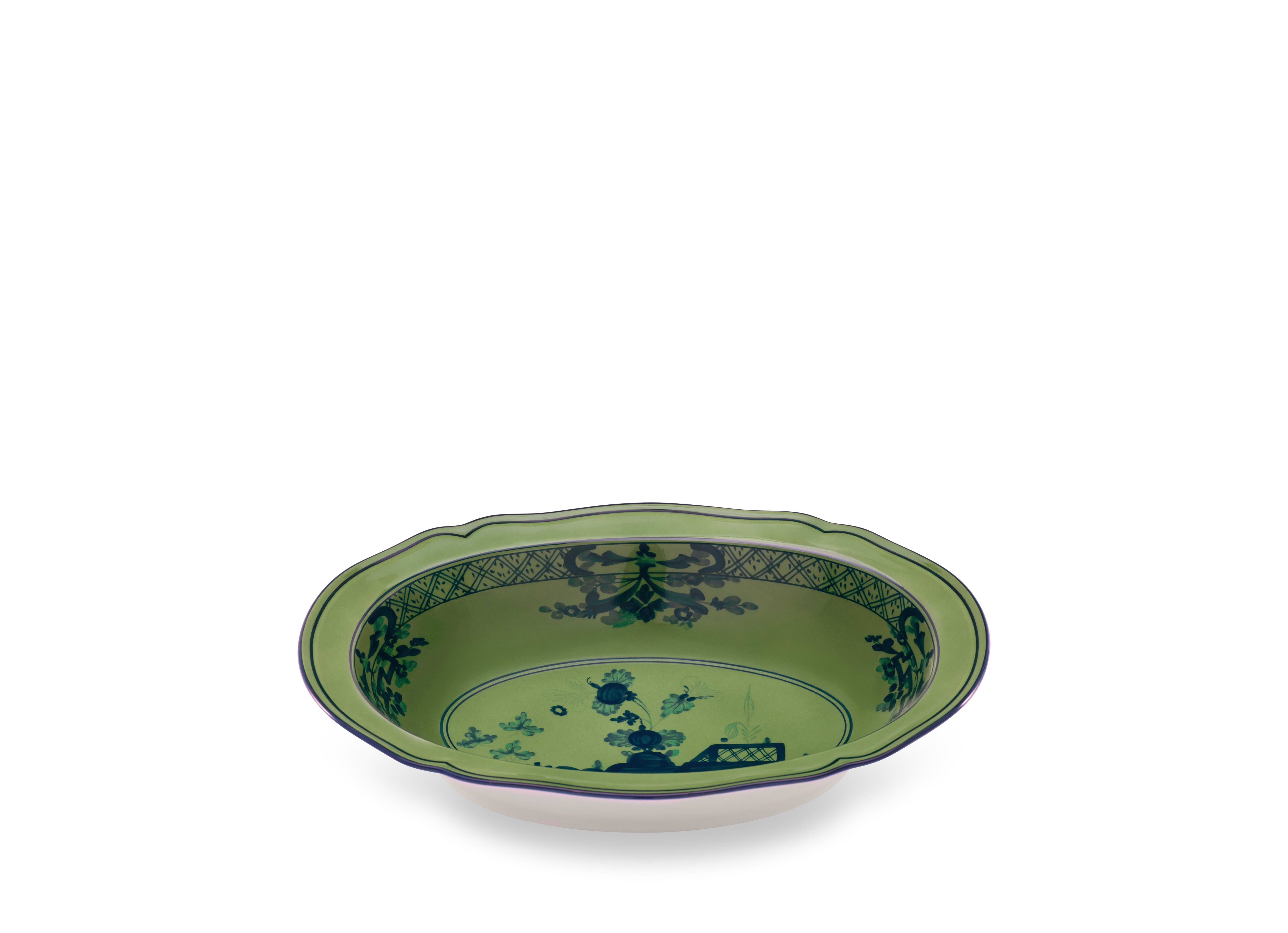 Antico Doccia Oval Deep Tray in Malachite