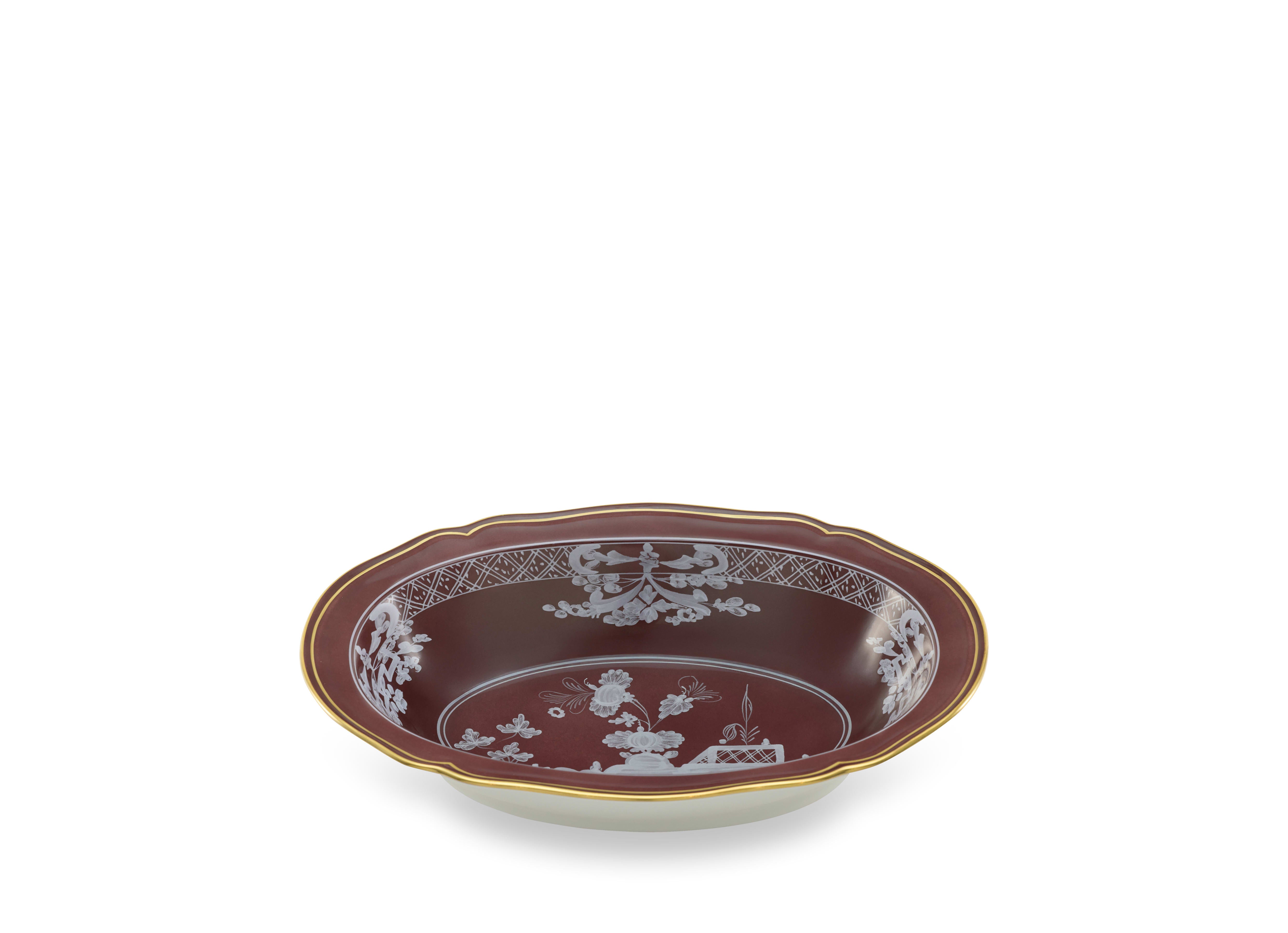 Antico Doccia Oval Deep Tray in Castagna
