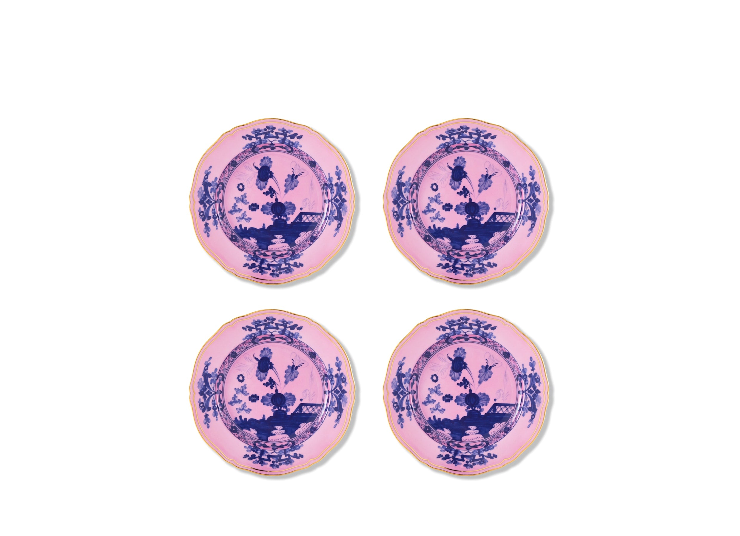 4 DESSERT PLATES AZALEAOriente Italiano - Tesori