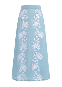 OTM Exclusive:  Kasbah Trellis Skirt in Light Blue