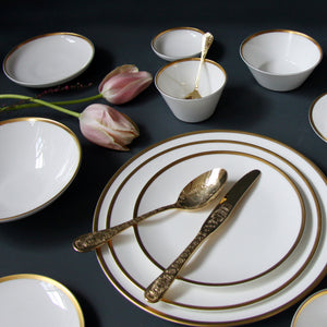 Golden Edge Set of 3, Canapé Dishes