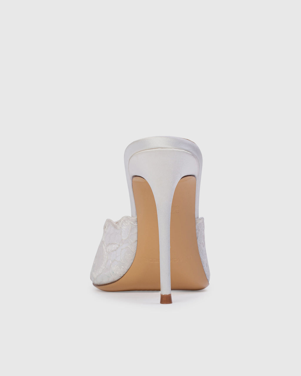 Rhys 100 Mule in White Scalloped Paisley Lace