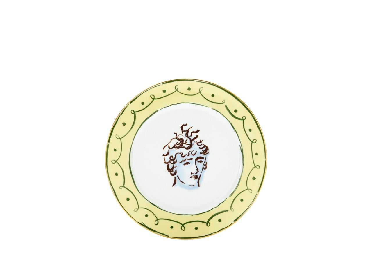 Ill Viaggio Di Nettuno Dinner Plate in Green & Yellow