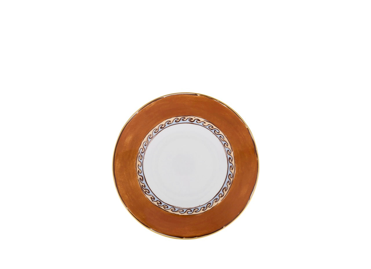 Ill Viaggio Di Nettuno Soupe Plate in Brown & Light Blue