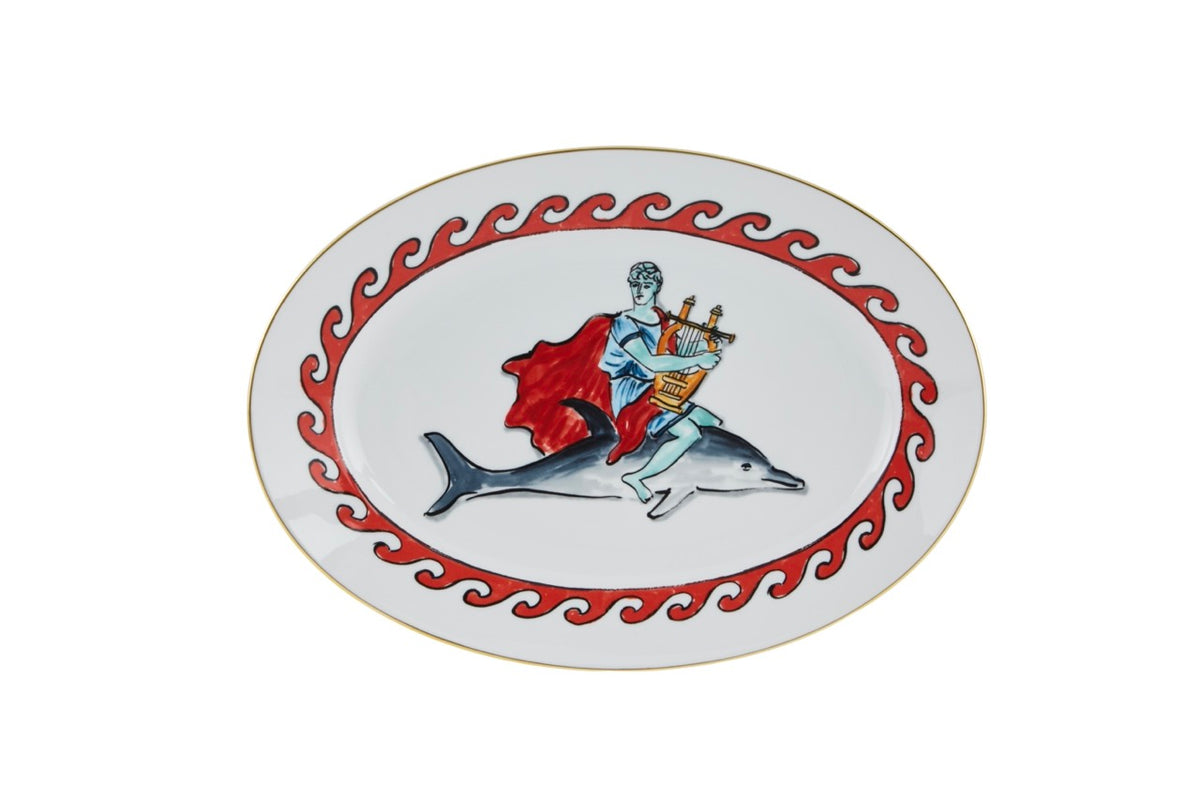 Il Viaggio Di Nettuno Dolphin Oval Platter