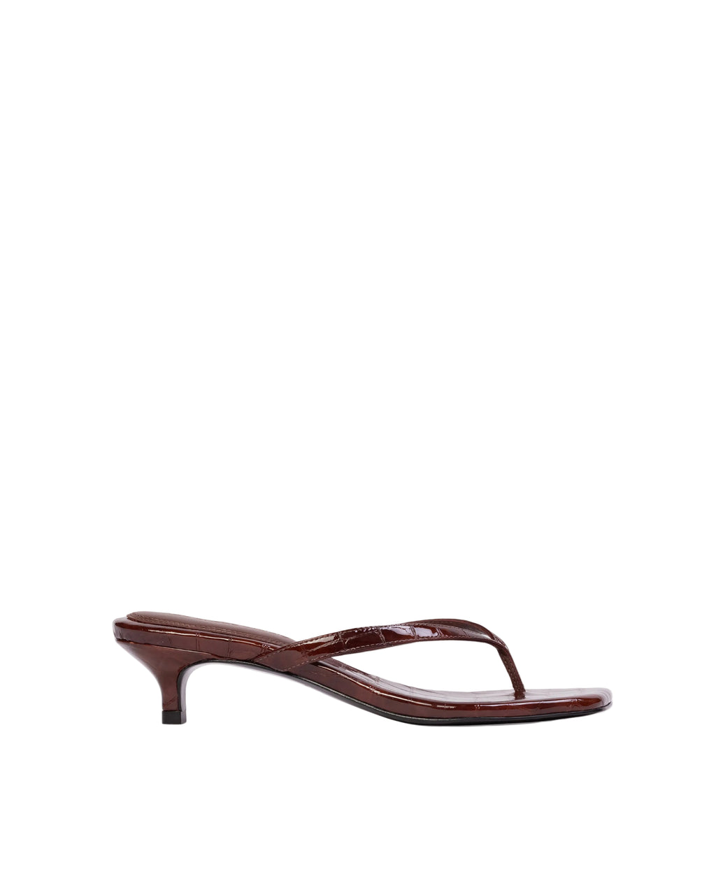 Kendal 35 Mule in Cinnamon Croc Patent Leather