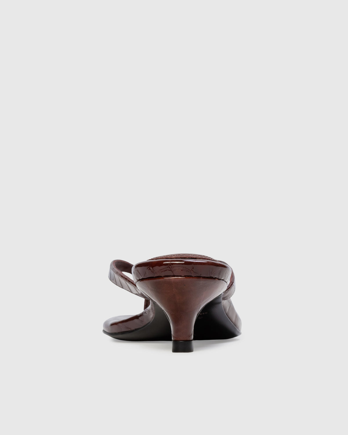 Kendal 35 Mule in Cinnamon Croc Patent Leather