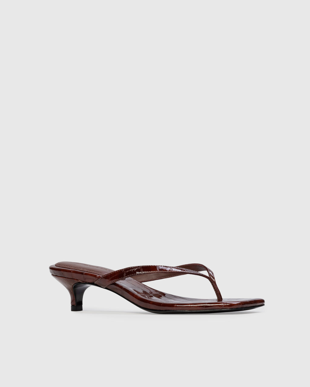 Kendal 35 Mule in Cinnamon Croc Patent Leather