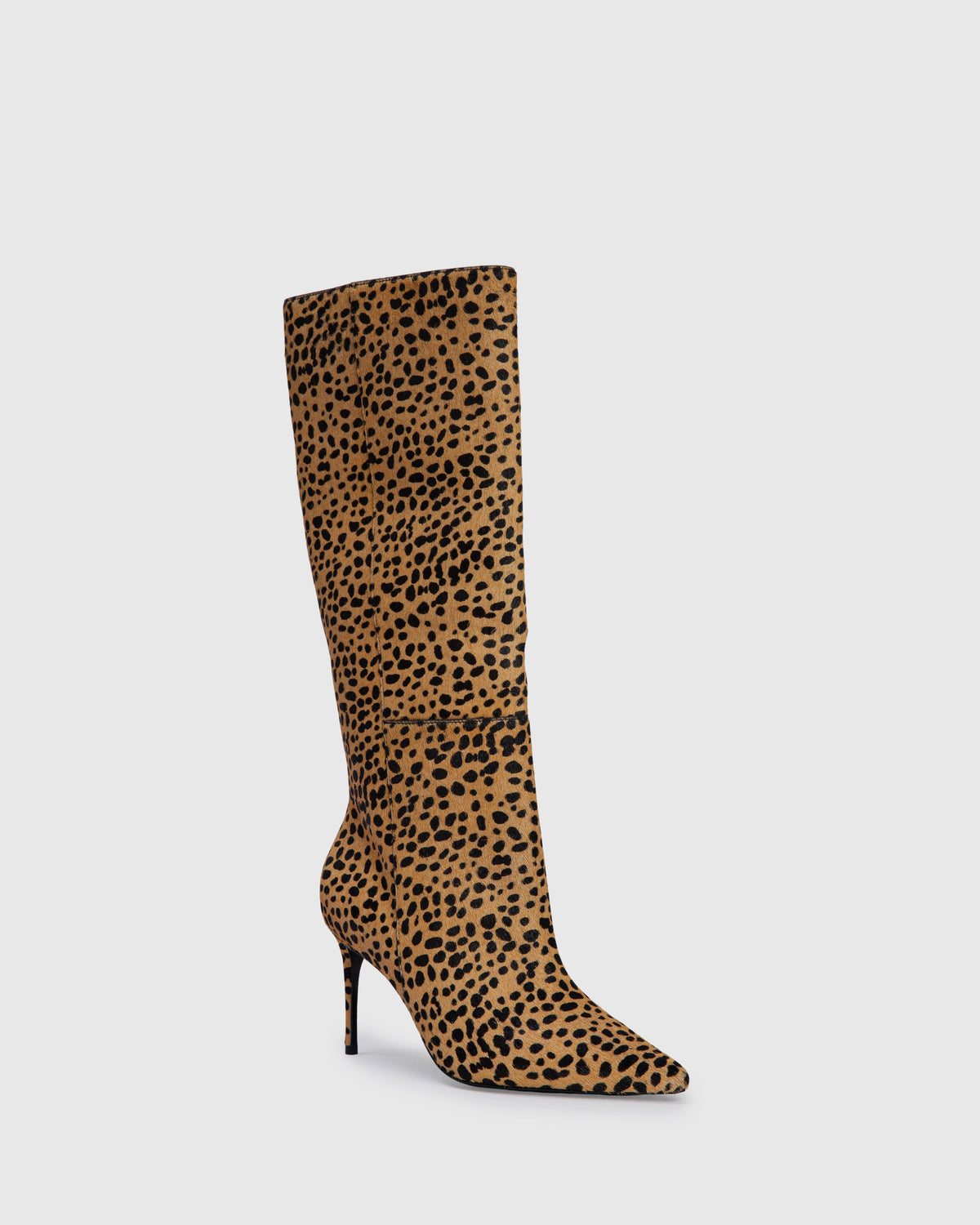 Kath 80 Boot in Camel Dotted Cheetah Pony Hair