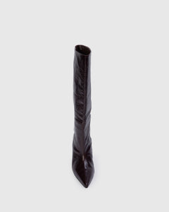 Kath 80 Boot in Brown Eel Printed Leather