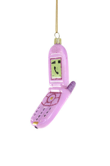 Flip Phone in Pink Ornament