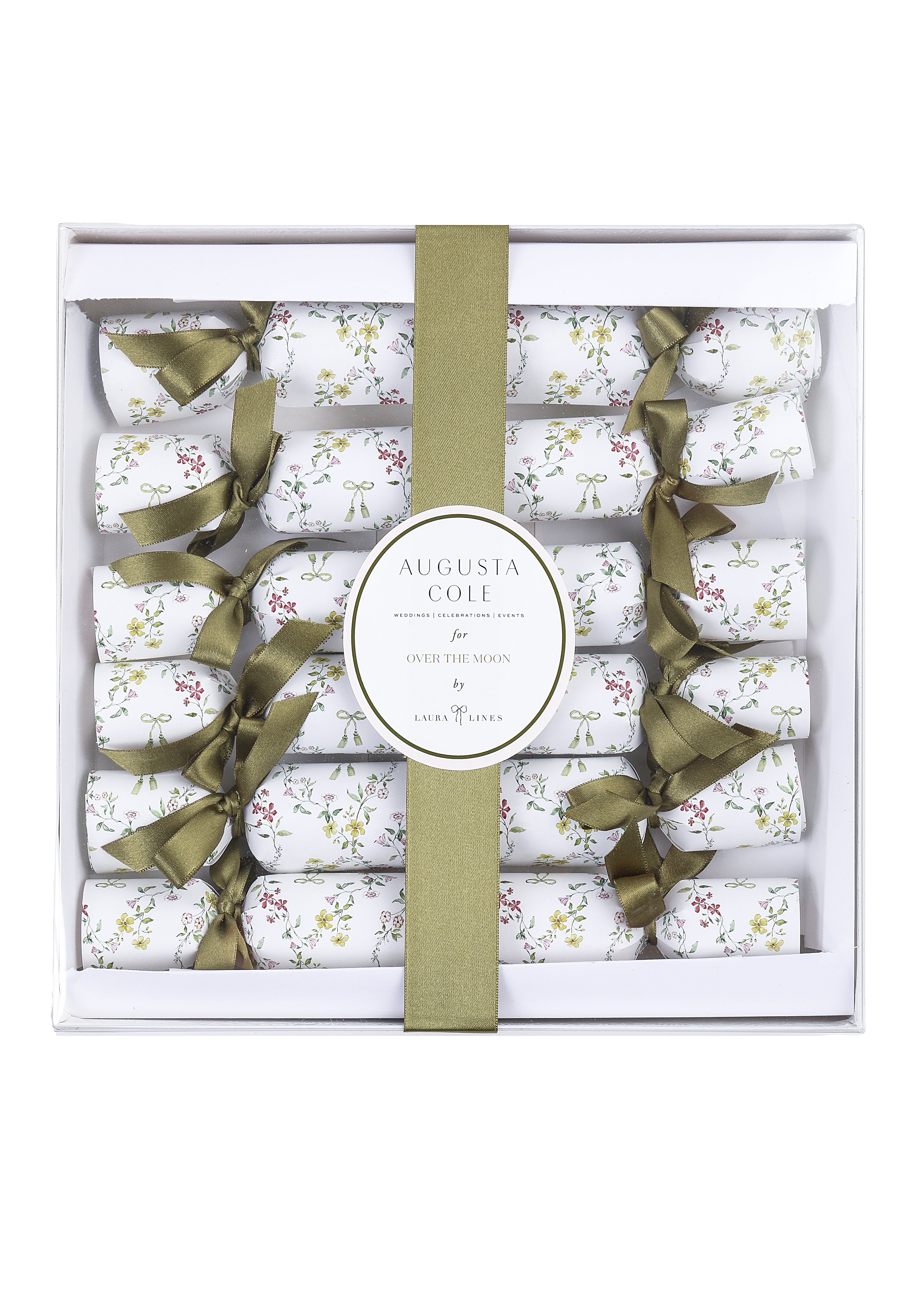 Augusta Cole for Over The Moon Floral Crackers, Set of 6