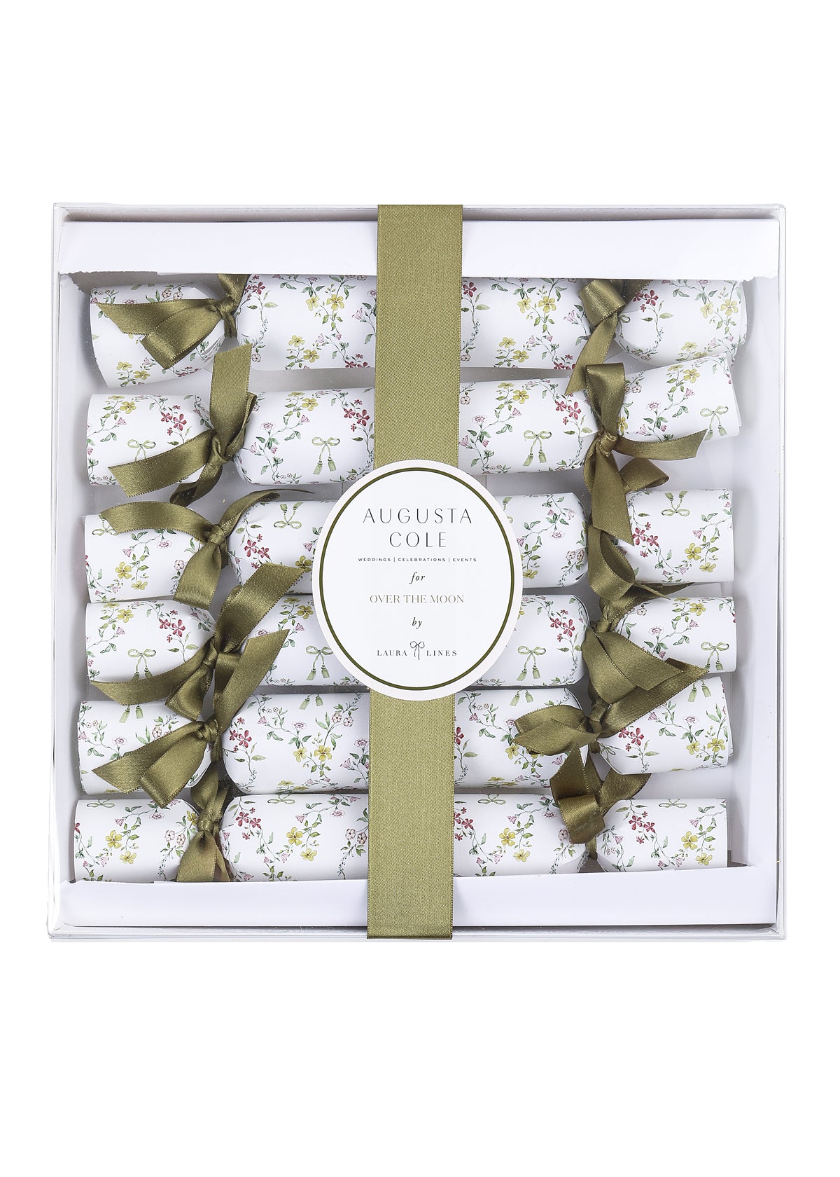Augusta Cole for Over The Moon Floral Crackers, Set of 6