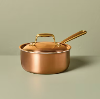 2.1qt 7" 2pc Stainless Steel Sauce Pan Copper - Hearth & Hand™ with Magnolia
