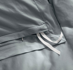 Signature Hemmed Duvet Set in Bluestone