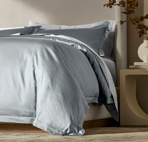 Signature Hemmed Duvet Set in Bluestone