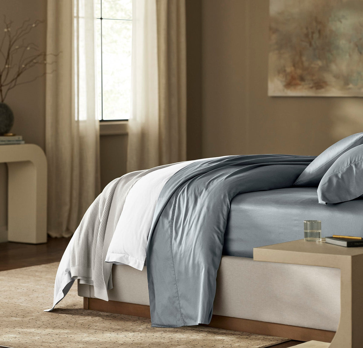 Signature Hemmed Sheet Set in Bluestone