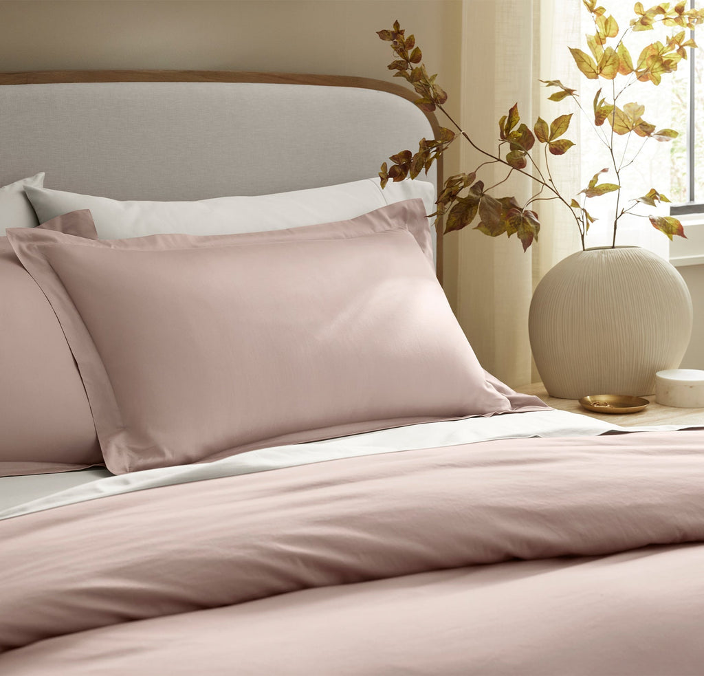 Signature Hemmed Duvet Set in Dusty Rose