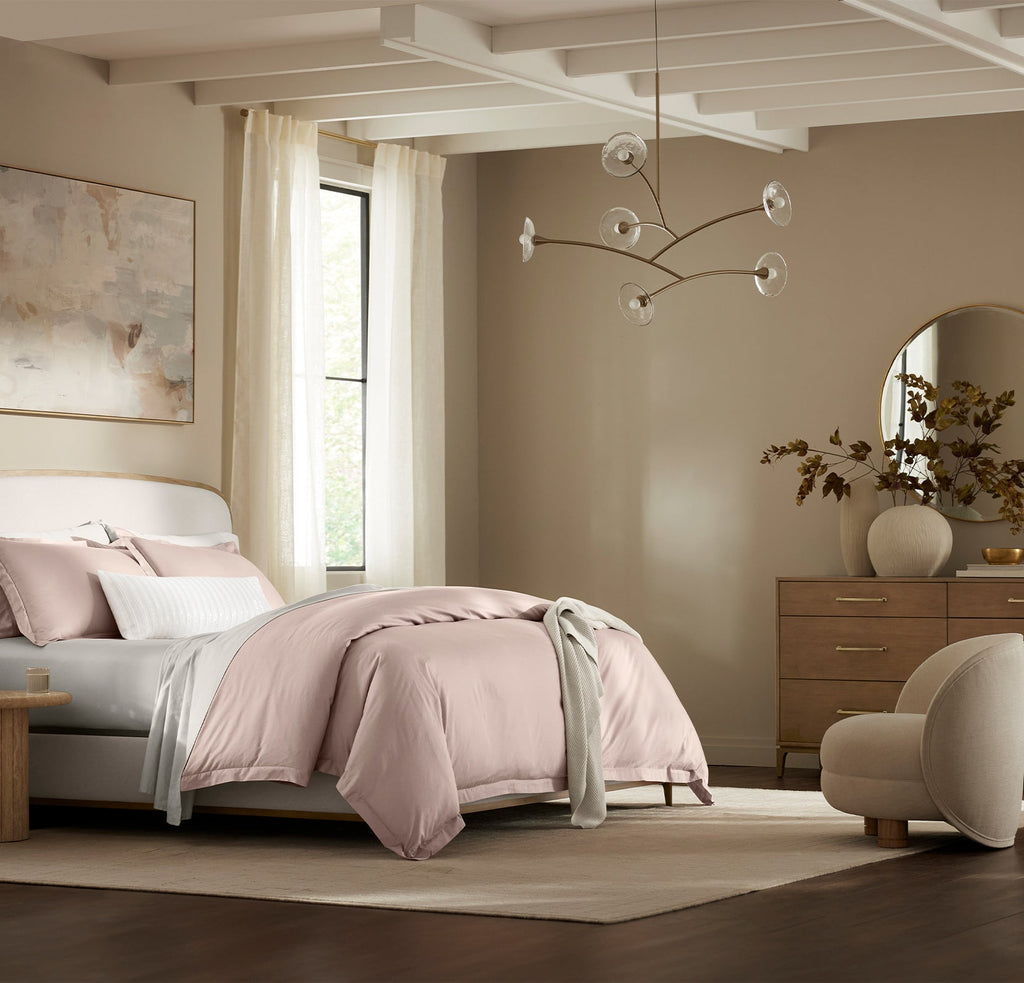 Signature Hemmed Duvet Set in Dusty Rose