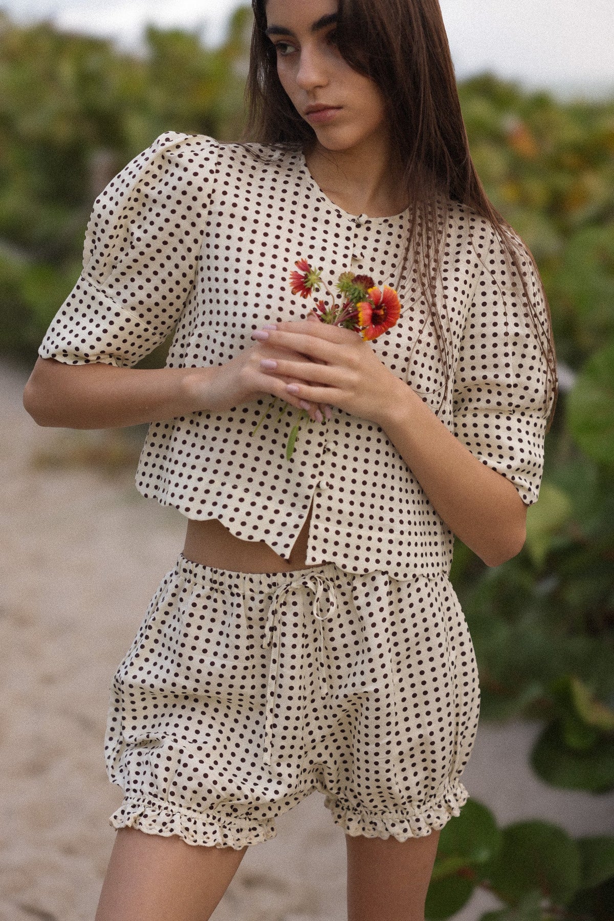 Scalloped Top in Polka Dot