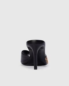 Noa 70 Mule in Camel Dotted Cheetah Pony Hair / Leather Mix
