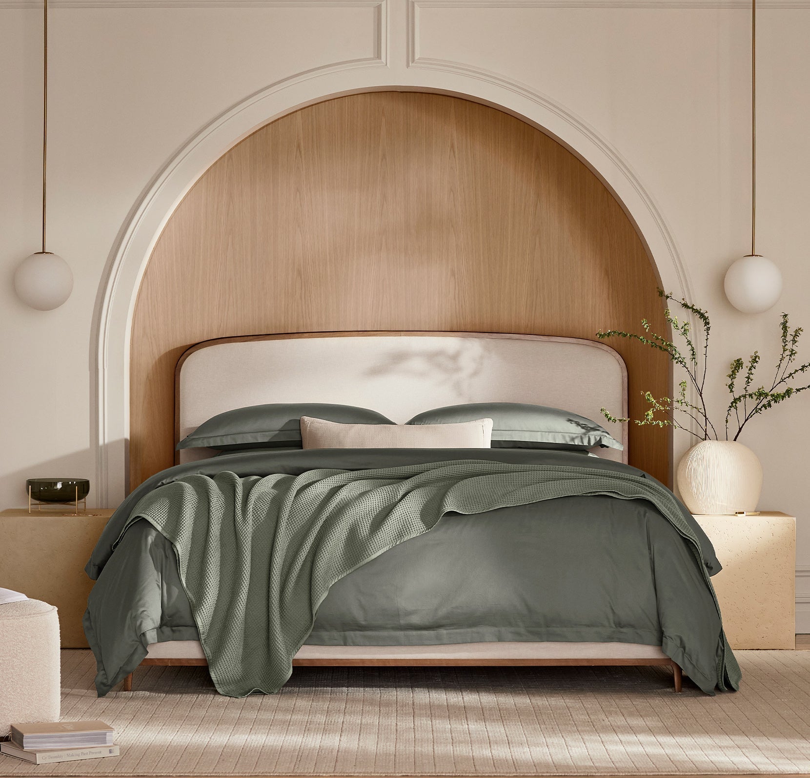 Signature Hemmed Duvet Set in Juniper