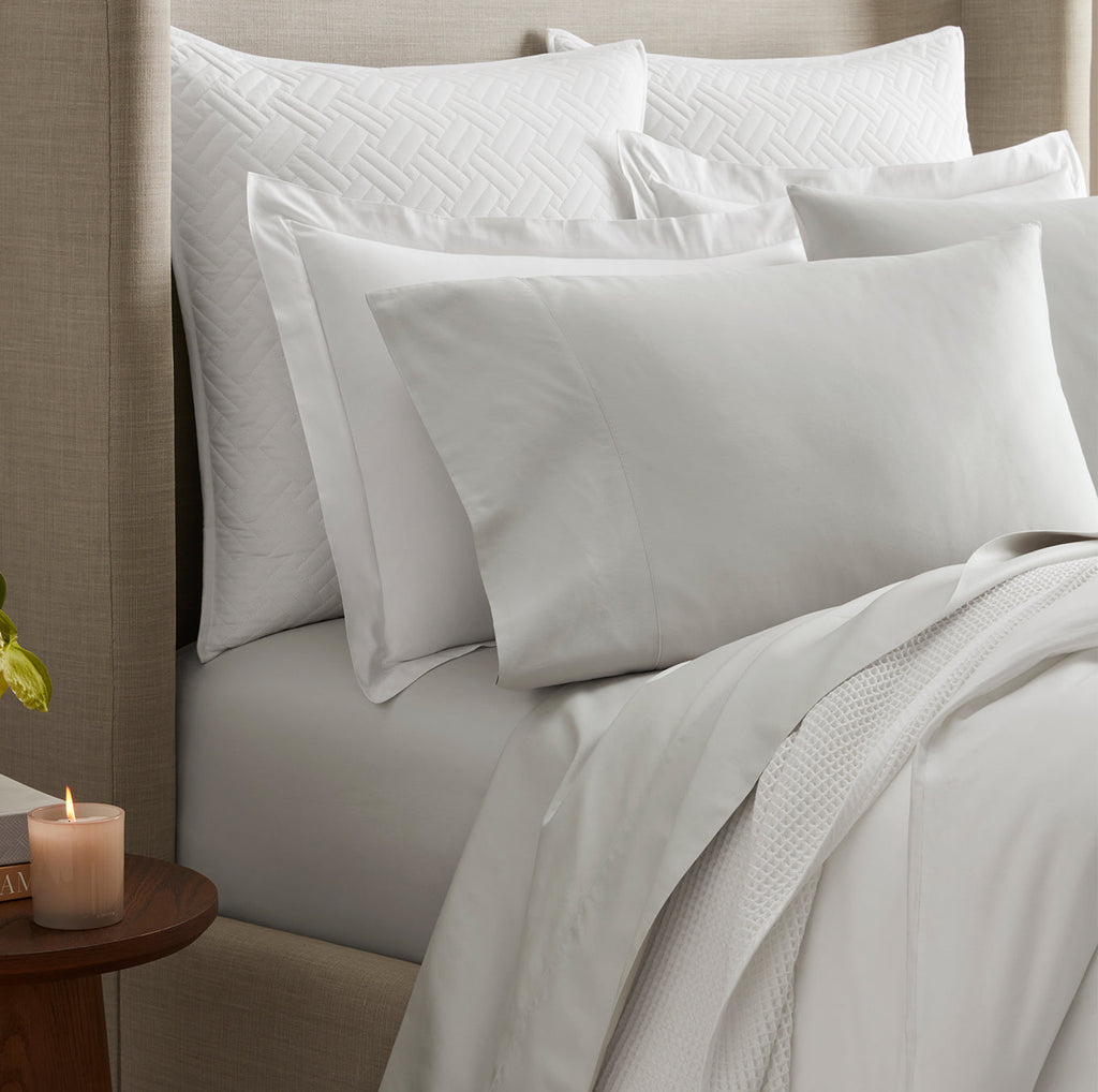Percale Hemmed Sheet Set in Mist