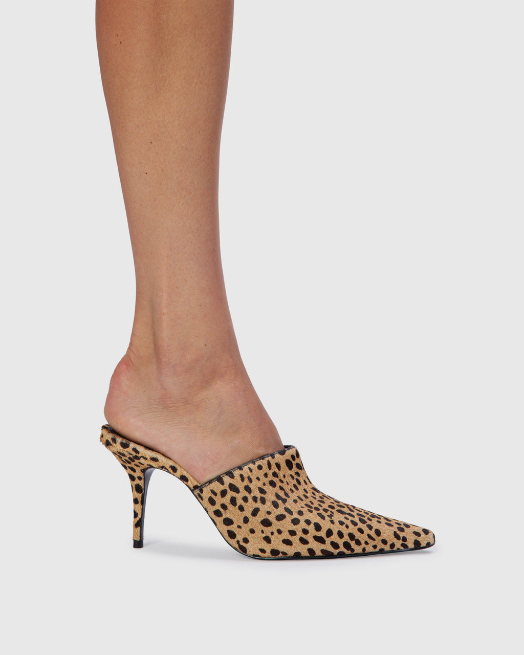 Mesa 80 Mule in Camel Dotted Cheetah Pony Hair
