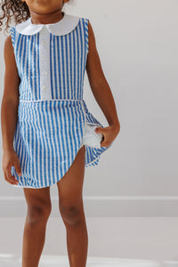 Court Dress in Seersucker Stripe