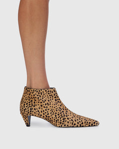 Kora 50 Boot in Camel Dotted Cheetah Pony Hair