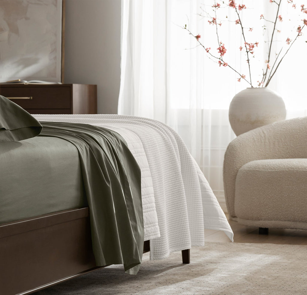 Percale Hemmed Sheet Set in Juniper