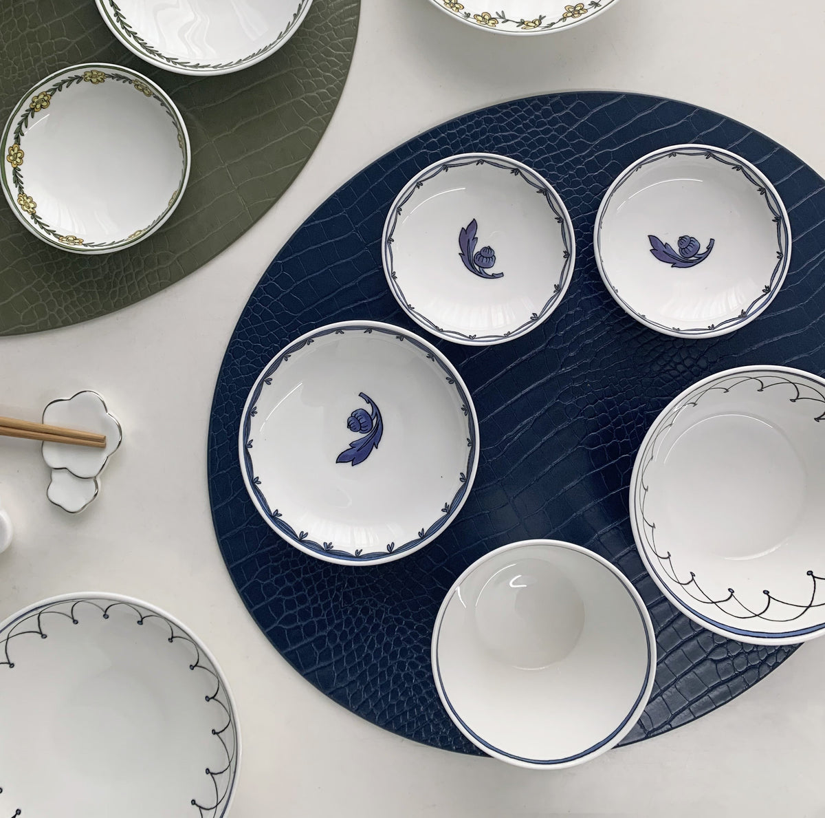 Blue Bird Set of 3, Canapé Dishes