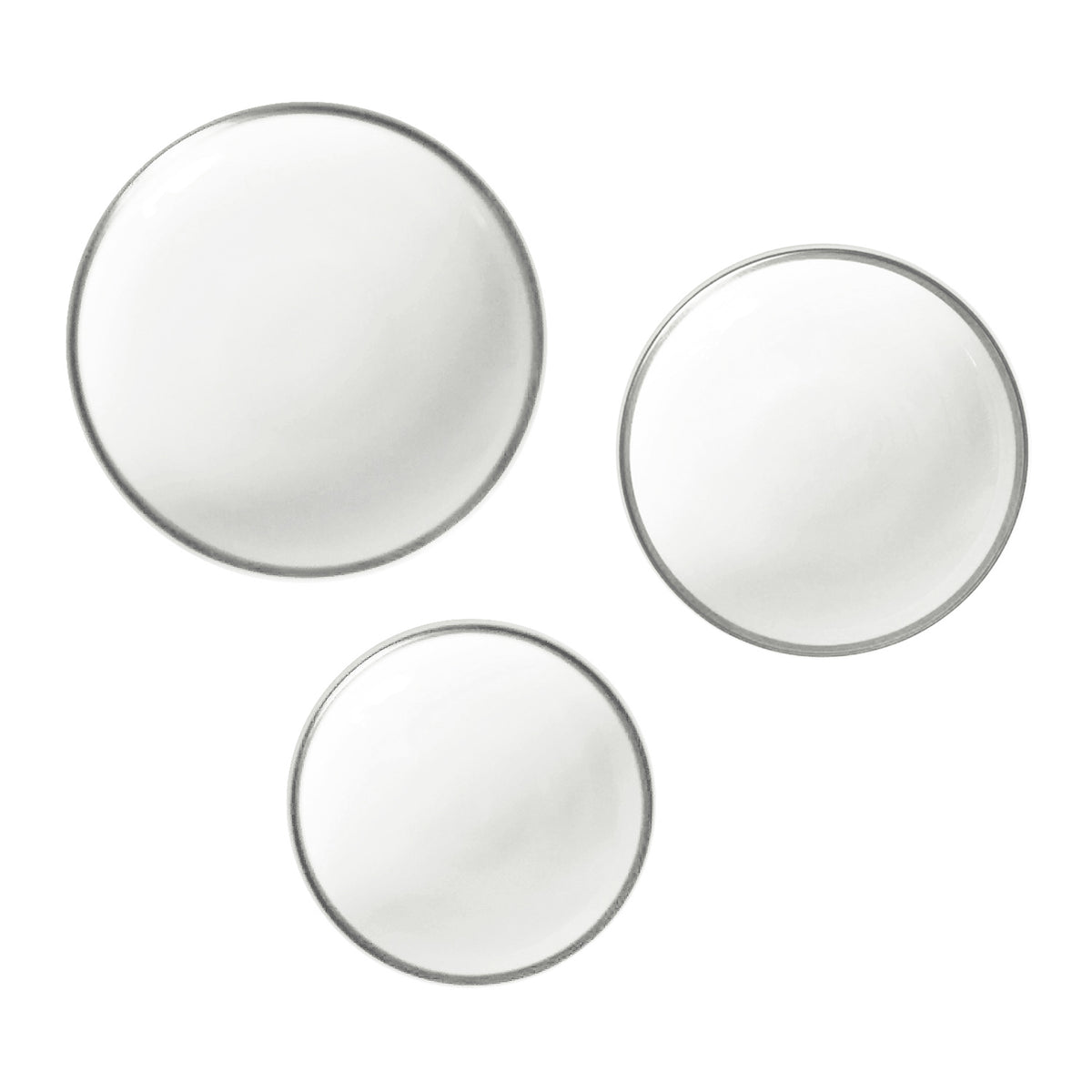 Platinum Edge Set of 3 Canapé Dishes