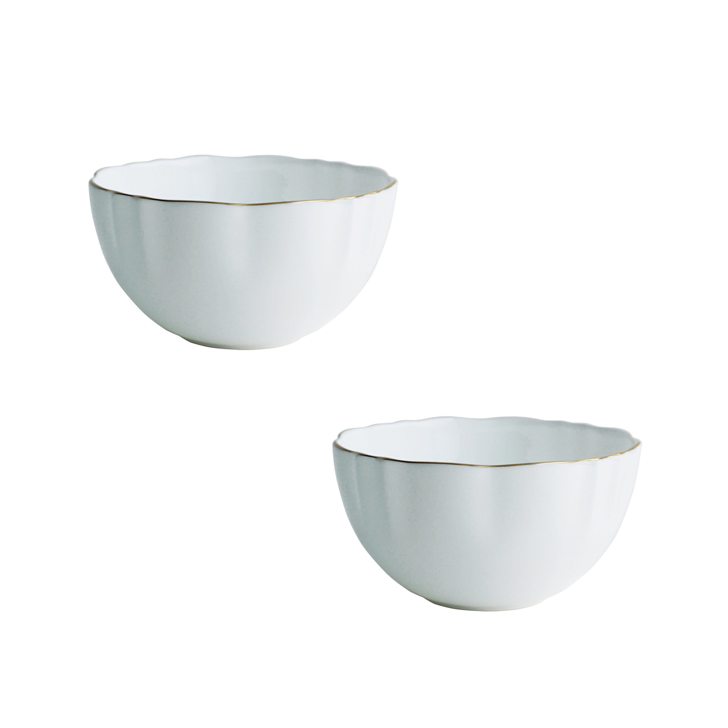 Amelie Brushed Gold Set of 2, Fruit, Nut & Rice Bowls