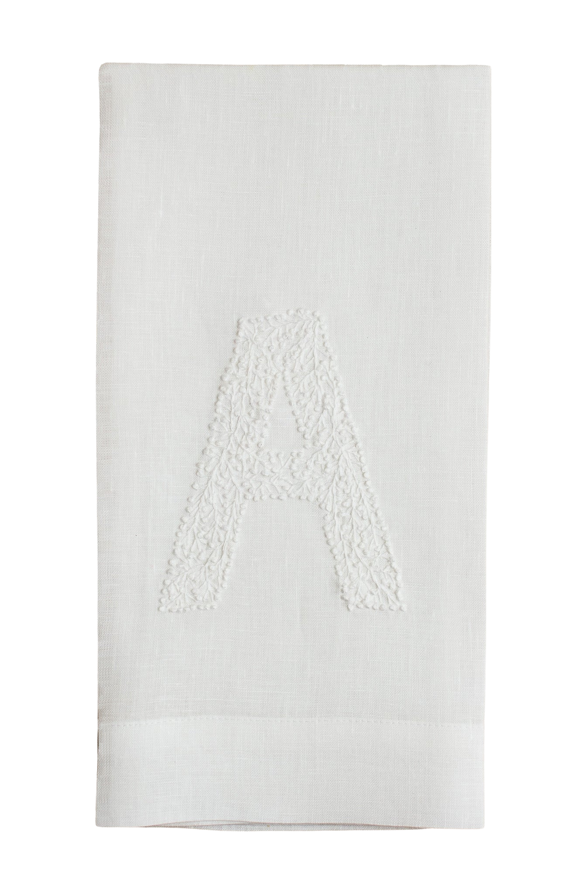 Monogram Twig Hand Towel in White