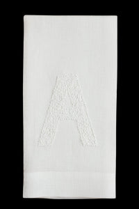 Monogram Twig Hand Towel in White